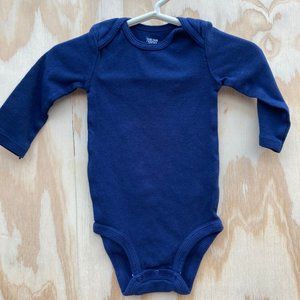 Carter's Long Sleeve Navy Onesie, Size 6M